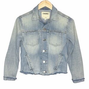 L'AGENCE Janelle Raw Cut
Slim Denim Jacket